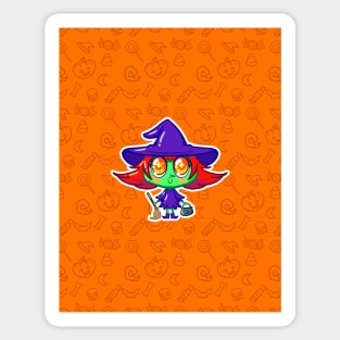 Cute little monster witch pattern Sticker